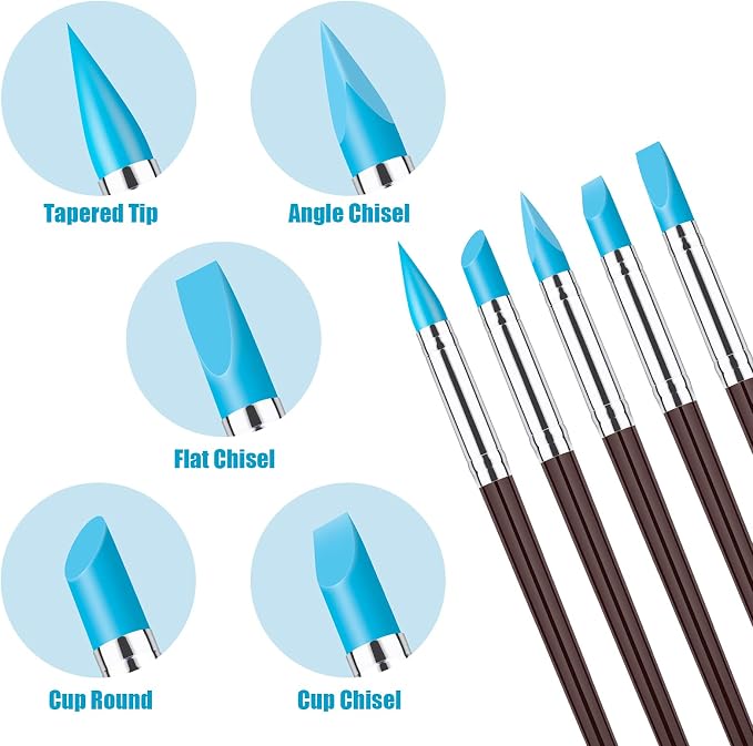 Clatoon 10Pcs Silicone Clay Sculpting Tool, Modeling Dotting Tool & Pottery - Image 4