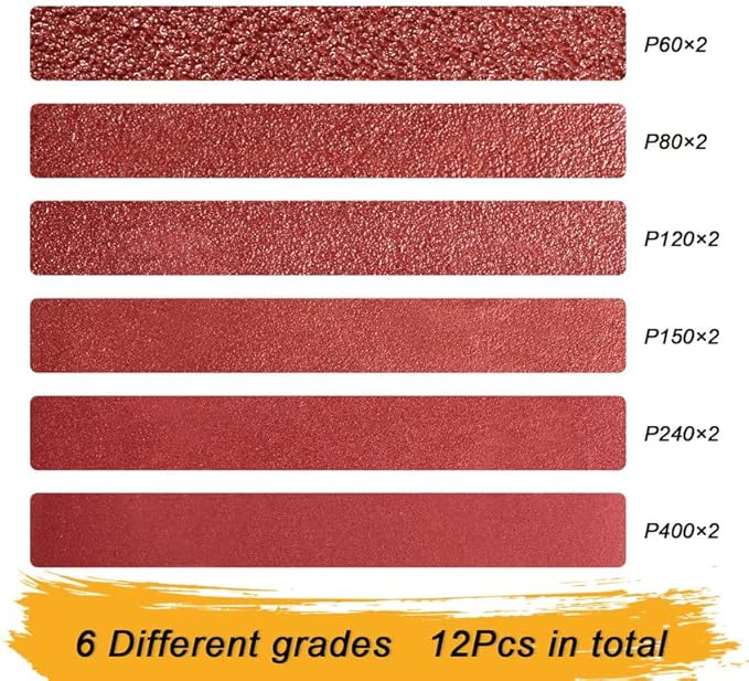 S SATC 12PCS Sanding Belts 4×36-Inch Sanding Belt Belt Sander Belt Sander Paper (2 Each of 60, 80, 120,150,240,400 Grits) Aluminum Oxide