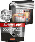 Redford Supply Co. Cold Snap (5°F) Backflow Preventer Insulation Cover, 30"W x 24"H, Pipe Insulation, Water Sprinkler Covers for Outside, Sprinkler Backflow Cover for Winter, Well Pump Bag (Black)