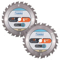 Luckyway 2-Pack 6-1/2 Inch 18T&24T Framing with 5/8 Inch Arbor TCT Circular Saw Blade for Cutting Wood