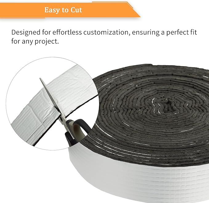 DOBTIM Foam Foil Pipe Insulation Wrap 3 in x 32 ft,Reflective Foil Insulation Tape Self Adhesive with High Resilience for Pipe Insulation Wrap