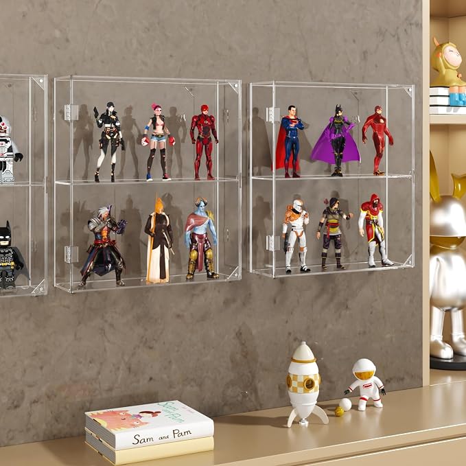 NIUBEE Acrylic Display Case, Wall Mounted or Desktop Dustproof Display Cabinet - Image 9
