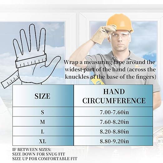 JUMPHIGH Mens Work Gloves, Synthetic Leather Mechanic Gloves, Utility, Touchscreen, Multipurpose, Construction, Warehouse, Truck Driving