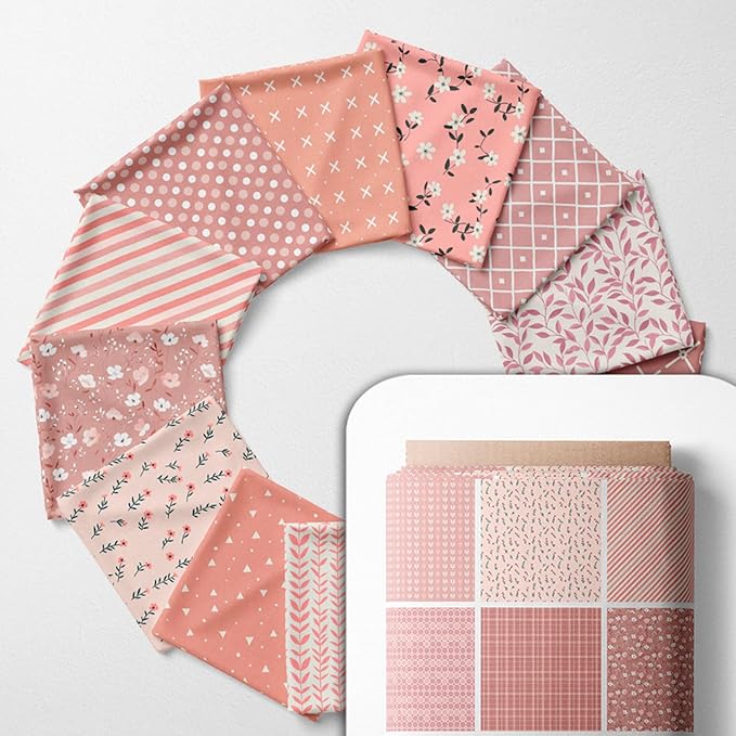 Cotton Satin Patchwork Fabric Panel – 35 Designs, 20×20 cm Squares, Single by FabricsTown