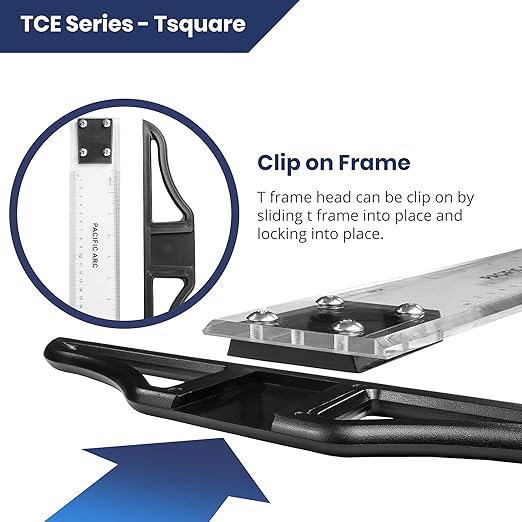2 Pack - Pacific Arc 36 Inch T Square, Traditional Acrylic Graduated in Inch and Metric, Detachable Head