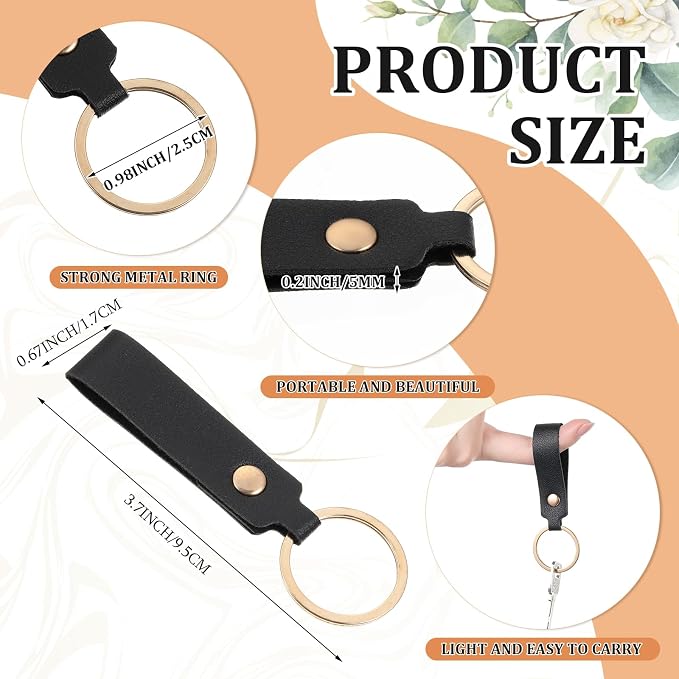 Wavyknot 50 Pcs PU Leather Keychain Blanks Bulk Laser Engraving Blanks Keychain - Image 2