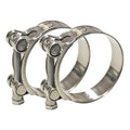 AKIHISA 140-148mm ID Range T-Bolt Hose Clamp,2 Pack 304 Stainless Steel Heavy Duty Pipe Clamps 5.51 to 5.83 Inch