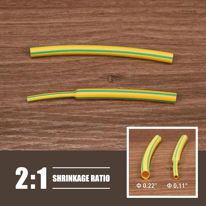 High Heat Shrink Tubing Tube - 2:1 Heat Shrink Ratio Flame Retardant 9 Color 6 Size 162 PCS in Transparent Plastic Box