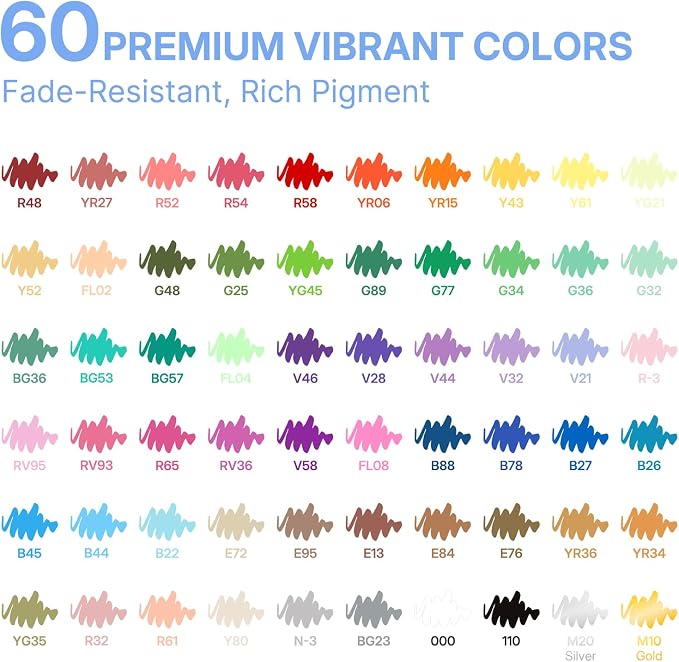WUO 60 Colors Acrylic Paint Markers, Acrylic Paint Pens and Acrylic Markers - Image 2