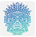 Aztec Head Stencil for Painting, 11.8" x 11.8" Reusable Mayan Stencil Drawing by Doodlream