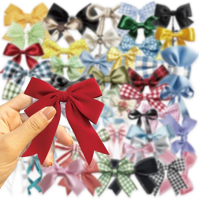 50pcs Transparent Colorful Bow Sticker, Vinyl Waterproof Cute Aesthetic Bows - Image 2