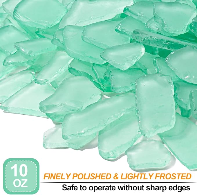 Keedolla Tumbled Sea Glass for Crafts - 10 OZ Flat Frosted Seaglass Pieces for - Image 2