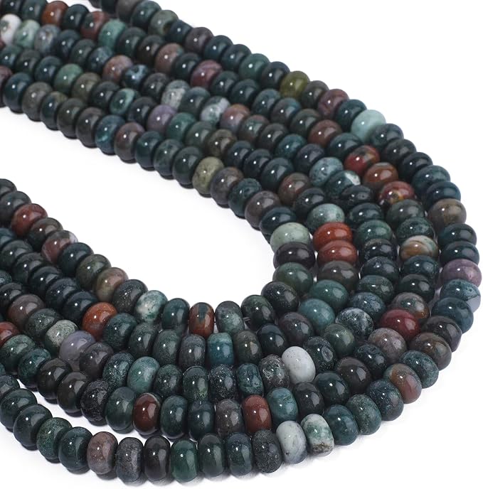 Songxi 5x8mm Natural Indian Agate Stone Rondelle Beads, Gemstone - Image 7