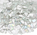 LITMIND 1.1LB White Mixed Irregular Glass Scraps Mosaic Tiles by LITMIND