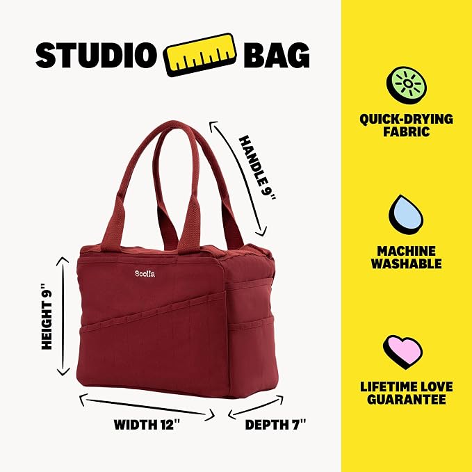 Soolla Studio Bag: Art Supply Storage Organizer & Pottery Tool Bag, Washable - Image 7
