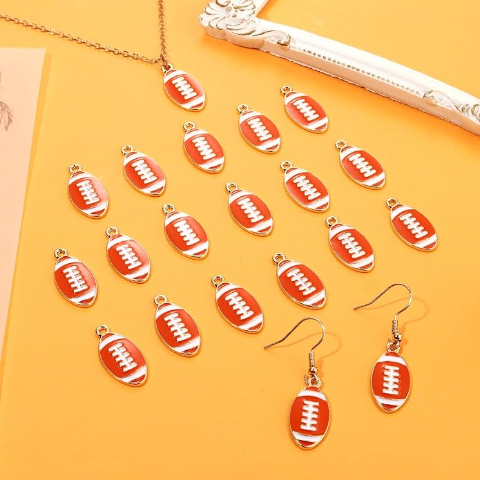 20PCS Sports Charms Enamel Basketball Baseball Pendant Charms - Image 4