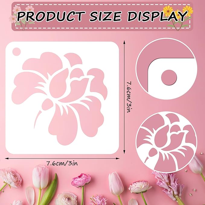JULMELON Flower Stencils for Wood - Image 2