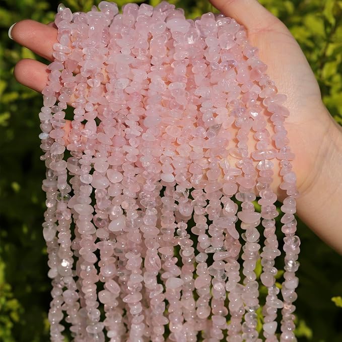 200 Pcs Crystal Chip Beads for Jewelry Making 5-8mm Rose Quartz | Natural Chip - Image 7