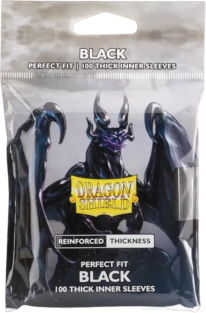 Dragon Shield - Standard Perfect Fit Thick Inner Sleeves - - Black by DragonShield