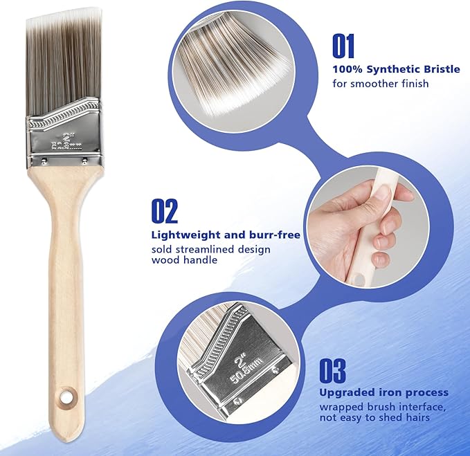 Paint Roller Kit with Extension Pole, 27 Piece Set, 2 to 4 Ft Pole, Paint - Image 3