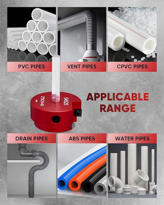 Saker PVC Pipe Reamer, PVC Fitting Saver with 1-1/2inch, 2inch Head, For SCH40, ABS Pipe,CPVC Perfect for Plumbing Repairs, Fits Standard 1/2" Drill