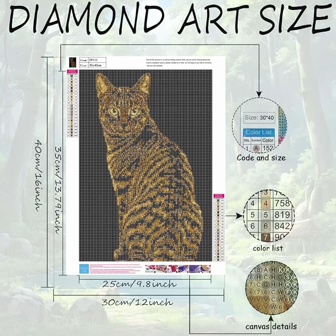 OJTOYART Cat Diamond Art Kits for Adults, 5D Animals Diamond Painting Kits for - Image 6