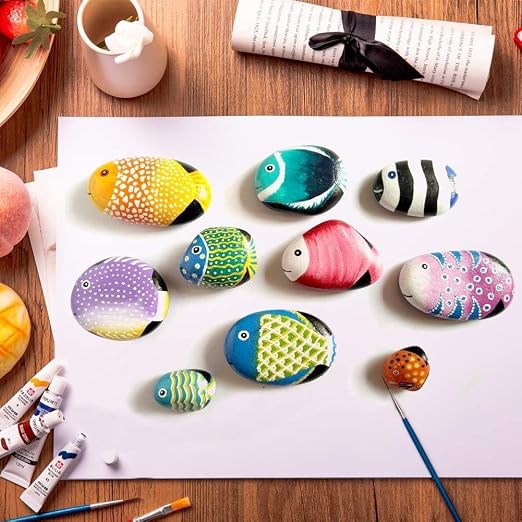 Lifetop 100 PCS Rocks Bulk for Painting, River DIY Rocks Flat & Smooth Kindness - Image 5