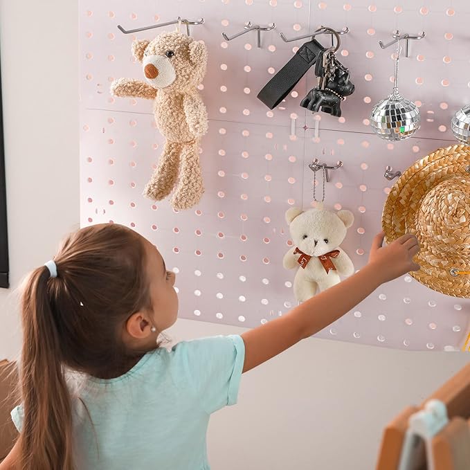 Hicarer 200 Pcs Stainless Steel Pegboard Hooks Multiple Sizes Fit 1/4" or 1/8" Pegboard Ideal for Garage Tool Organization, Wall Storage(2 Inch, 4 Inch, 6 Inch)