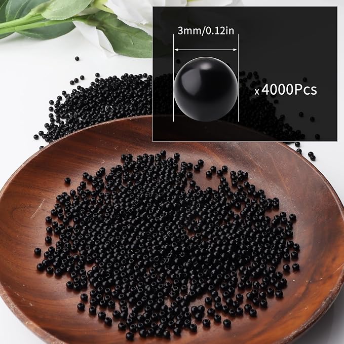4000pcs Black 3mm Pearl Beads - Image 2