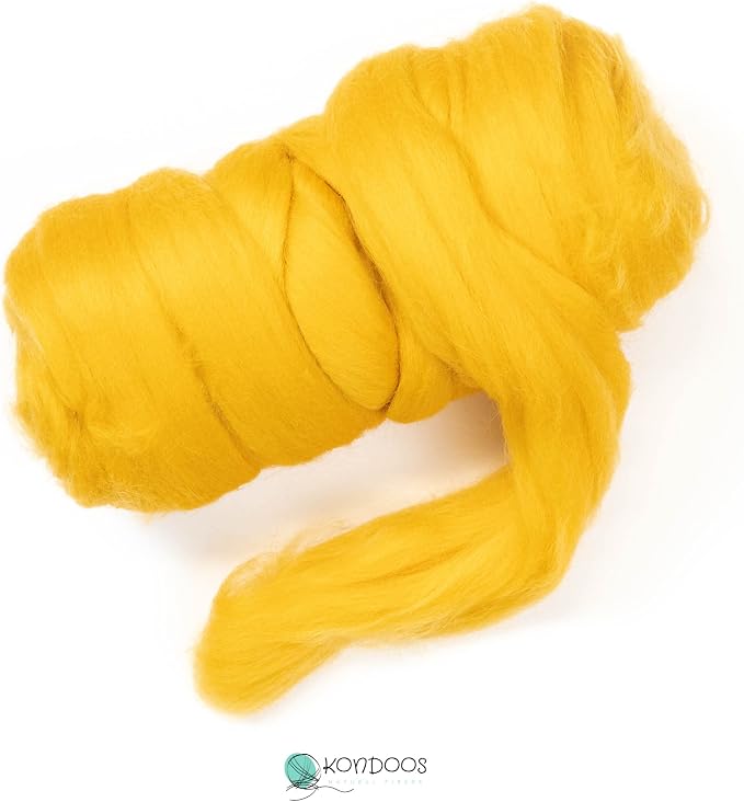 Colored Natural Wool roving, 8 OZ. Best Wool - Image 2
