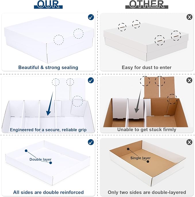 5 Row Trading Card Storage Box, 4 Pack Cardboard Storage Box - Image 2