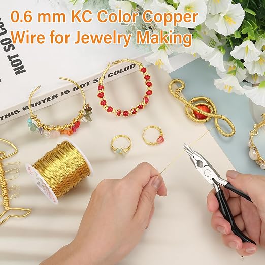 ModaCraft 22 Gauge Tarnish Proof Jewelry Wire Gold + 4-in-1 Professional - Image 6