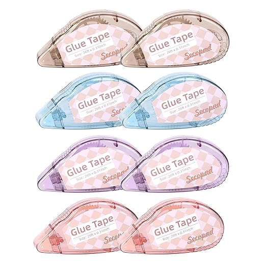 Secopad Scrapbook Tape, 8 Pack Double Sided Tape Roller - Image 7