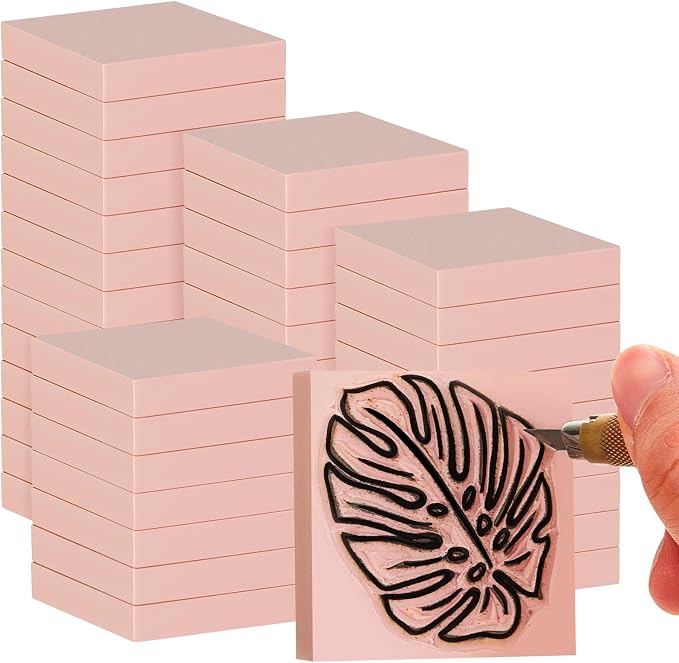 Frienda 48 Pcs 2" X 2" Rubber Carving Blocks Linoleum Blocks by Frienda