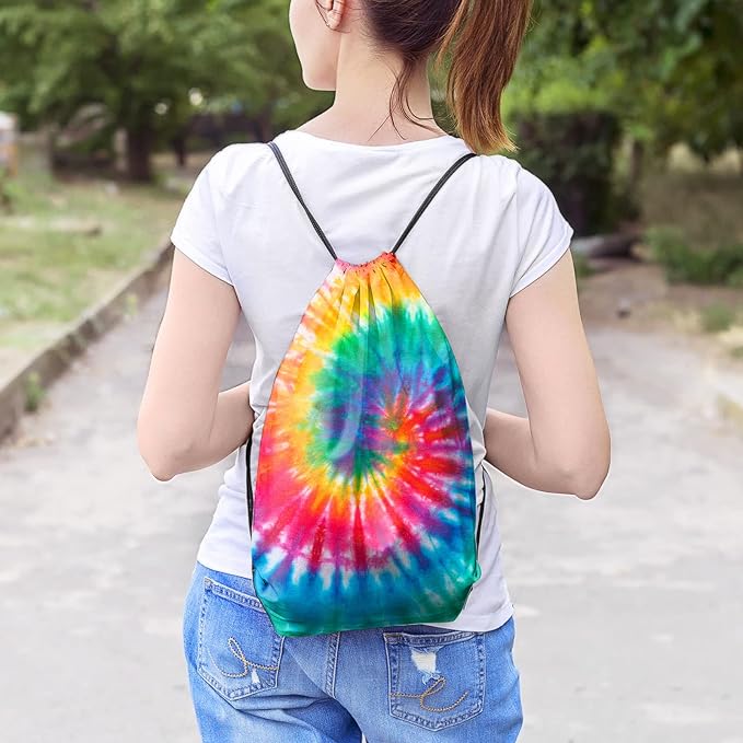 Saintrygo 12/6 Pcs Tie Dye Cotton Drawstring Bags Sublimation Blank Backpack - Image 3
