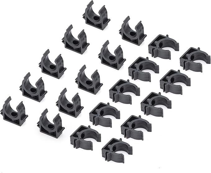 Pipe Clip Plastic Tubing Clamp for 3/4"(25mm OD) Tubing 20PCS