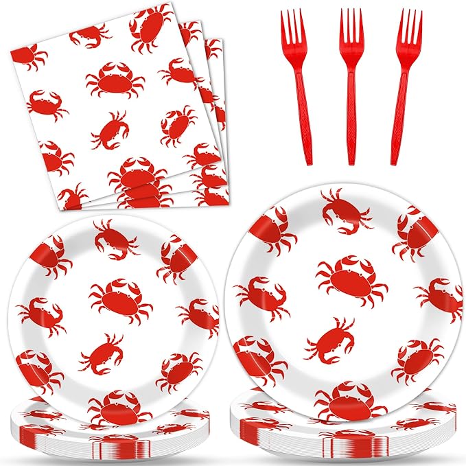 Qyeahkj 100 Pcs Crab Party Decoration Set by Qyeahkj
