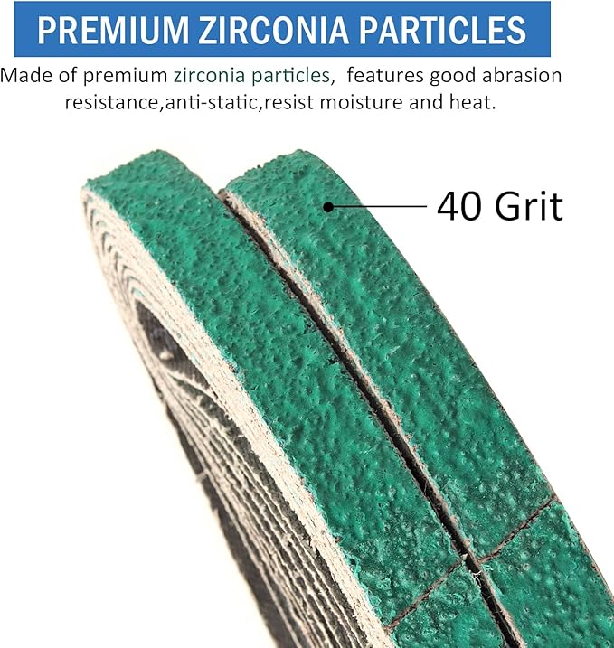3/8" x 13" Zirconia Sanding Belts for Air Belt Sander, 3/8 x 13 Inch Sanding Belts 40 Grit for Belt Sander, Woodworking, Metal Polishing, Derusting, 20-Pack