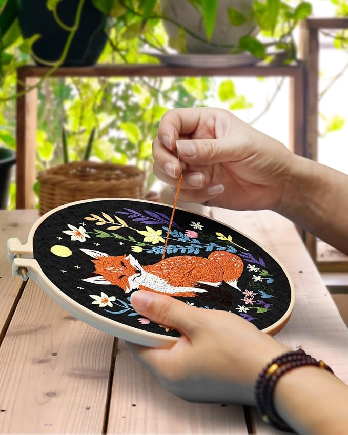 TINDTOP Embroidery Kit for Beginners Adult, Fox Embroidery Kit | Include - Image 4
