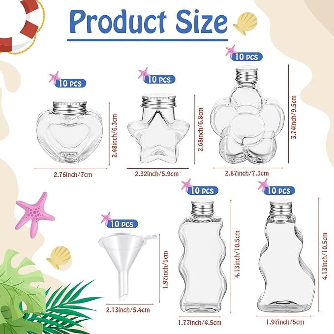 Tanlade 50 Pcs Plastic Sand Art Bottles - Image 2