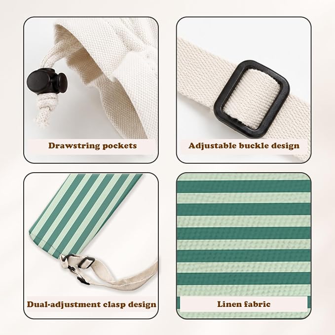 Green Striped Mahjong Mat Bag - Image 3