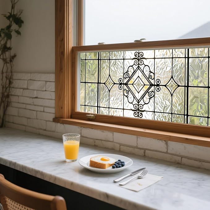 IVN Window Film Geometric Stained Glass Decorative Window Privacy Film | Window - Image 5