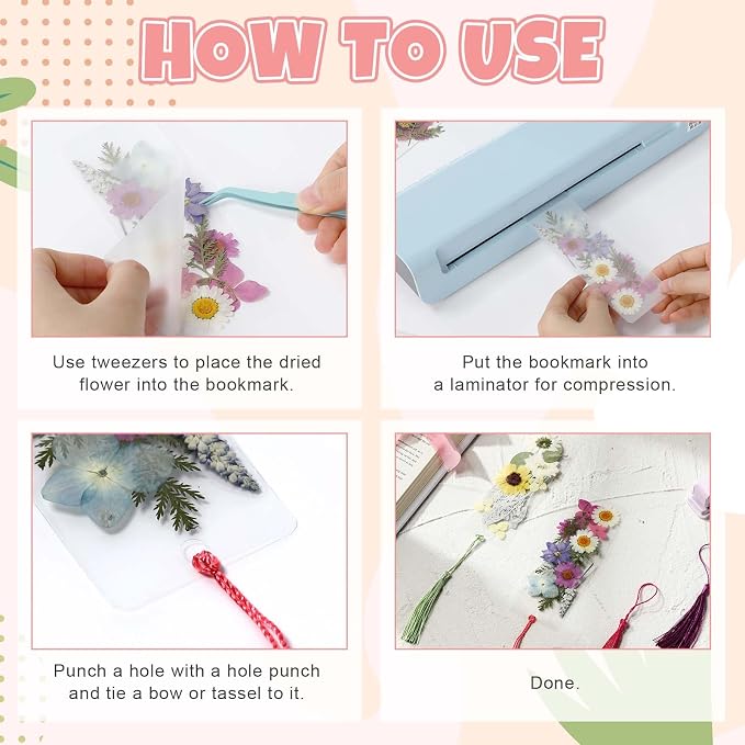 AmazingSpark 222 Pcs Dried Flower Bookmark Making Kit Include DIY Pressed - Image 3