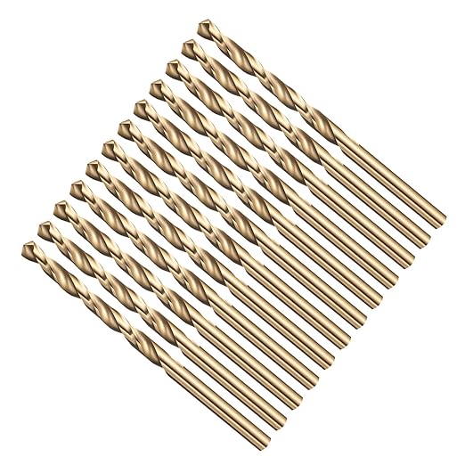 Drill Bit, 1/16" Cutting Diameter (1.588mm), 4241 HSS Black and Gold 118° Cutting Angle Versatile Jobber Bits - (Applications: for Drilling Plastic Wood Soft Thin Metal), 12-Pieces