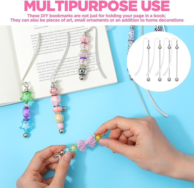 Beadable Bookmarks 20pcs Beaded Bookmark DIY Metal Blank Bar Bulk - Image 5