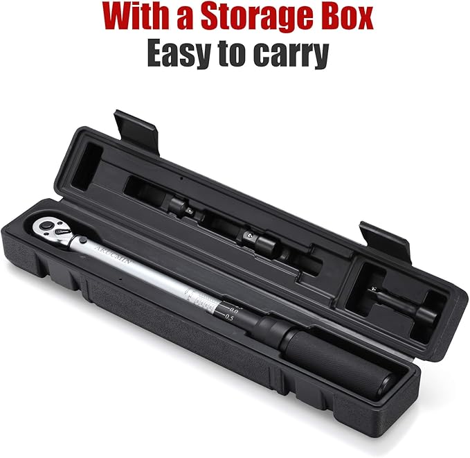 3/8-Inch Drive Click Torque Wrench (10-100 ft.-lb./15-135 Nm) Dual-Direction Adjustable Torque Wrench Set