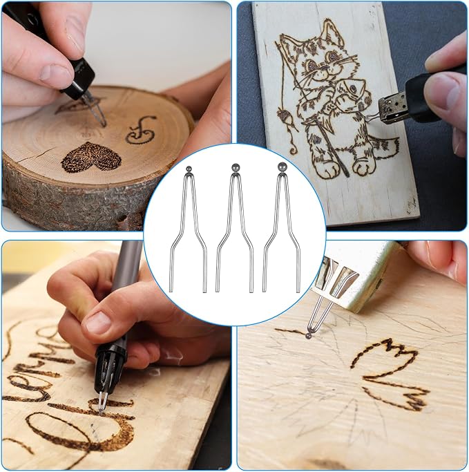 3 PCS Wood Burning Tips, Metal Pyrography Pen, Adjustable Wood Burner Tips - Image 7