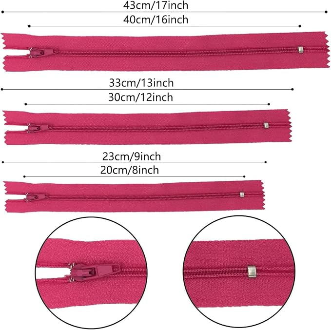 Zippers, DOITEM 72 pcs Zippers for Sewing 8 Inch 12 Inch 16 Inch Multicolor - Image 7