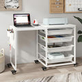 Craft Table with Wheels & Drawer, Extendable Cart with Pegboard, Arts and by Natwind