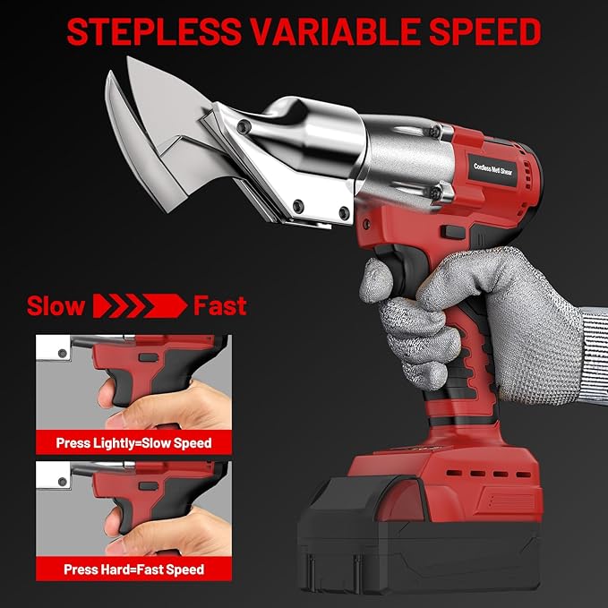 Cordless Sheet Metal Cutter for Mil-waukee 18V Battery, Electric Metal Shears with 360° Rotating Head, Torque 221 Ft-Lbs, Brushless Scissors for Stainless Steel, Metal, Iron（Battery Not Include)